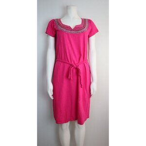 Nine West Vintage America Jeans Women's Dress Size S Pink Belted T-Shirt Dress